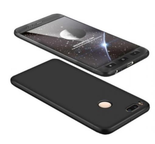 Луксозен твърд гръб GKK 3in1 360° Full Cover за Xiaomi Mi A1 / 5X - черен / лице и гръб