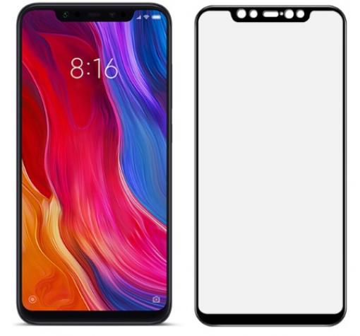 3D full cover Tempered glass screen protector Xiaomi Mi 8 Pro / Извит стъклен скрийн протектор за Xiaomi Mi 8 Pro - черен
