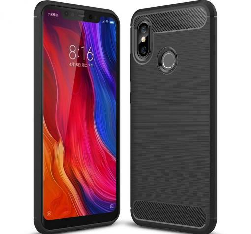 Силиконов калъф / гръб / TPU за Xiaomi Mi 8 - черен / carbon