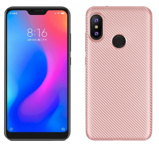 Силиконов калъф / гръб / TPU за Xiaomi RedMi 6 Pro / Xiaomi Mi A2 Lite - Rose Gold / Carbon