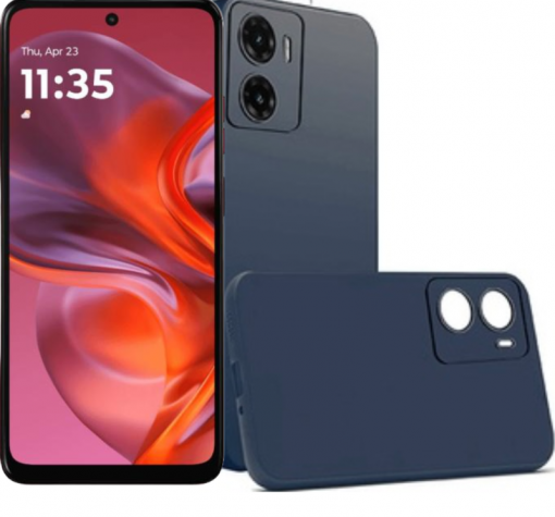 Силиконов калъф / гръб / TPU кейс за Motorola Moto G05 / Moto E15 - тъмно син / мат със защита за камерата