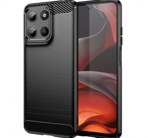 Силиконов калъф / гръб / кейс за Motorola Moto G05 / Moto E15 - черен / carbon