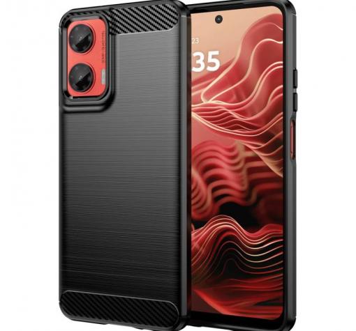 Силиконов калъф / гръб / кейс за Motorola Moto G35 5G - черен / carbon