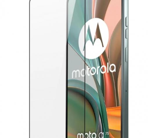 5D full cover Tempered glass Full Glue screen protector Motorola Moto G75 / Извит стъклен скрийн протектор с лепило от вътрешната страна за Motorola Moto G75 - черен кант