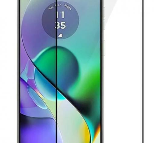 5D full cover Tempered glass Full Glue screen protector Motorola Moto G54 / Извит стъклен скрийн протектор с лепило от вътрешната страна за Motorola Moto G54 - черен кант