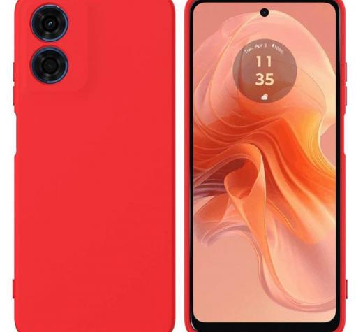 Силиконов калъф / кейс / Nano TPU за Motorola Moto G24 / G04 / E14 - червен гръб със защита за камерата