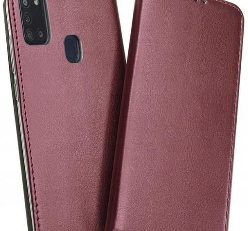 Кожен калъф Flip тефтер Magnetic Book със стойка за Motorola Moto E30 - бордо
