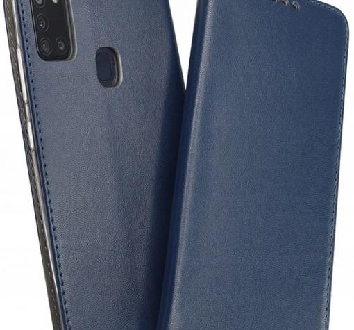 Кожен калъф Flip тефтер Magnetic Book със стойка за Motorola Moto E40 - тъмно син