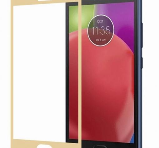 3D full cover Tempered glass screen protector Lenovo Moto E4 / Извит стъклен скрийн протектор за Lenovo Moto E4 - златист