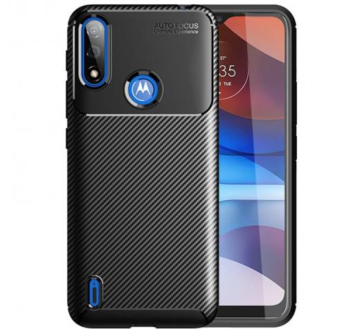 Луксозен силиконов калъф / гръб / TPU Auto Focus за Motorola Moto E7 Power / Moto E7i Power - черен / Carbon