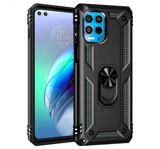 Силиконов гръб Spigen със стойка и магнитно захващане за Motorola Moto G100 – черен