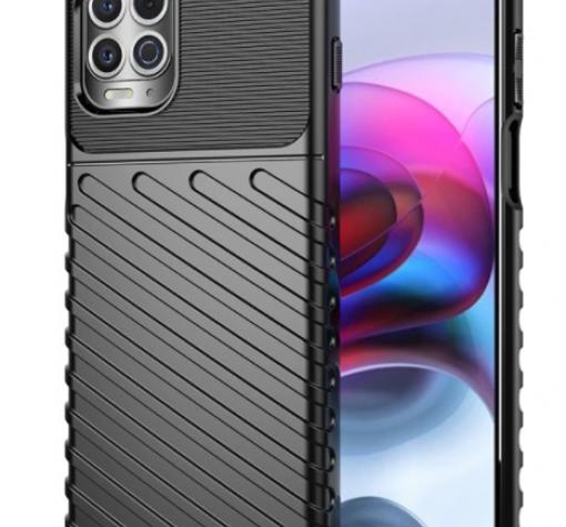 Луксозен силиконов калъф / гръб / TPU Bozzy Rugged за Motorola Moto G100 - черен