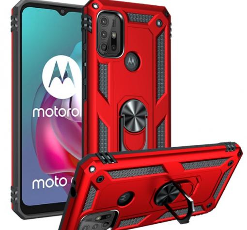 Силиконов гръб Spigen със стойка и магнитно захващане за Motorola Moto G50 – червен