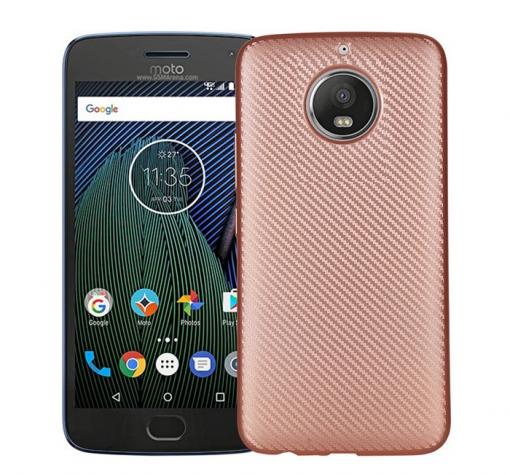 Силиконов калъф / гръб / TPU за Moto G5S+ / Moto G5S Plus - Rose Gold / Carbon