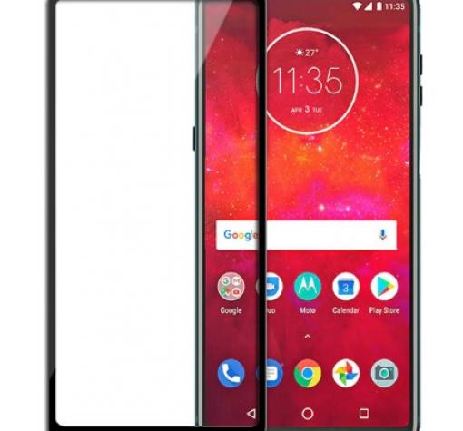 3D full cover Tempered glass screen protector Motorola Moto Z3 Play / Извит стъклен скрийн протектор за Motorola Moto Z3 Play - черен