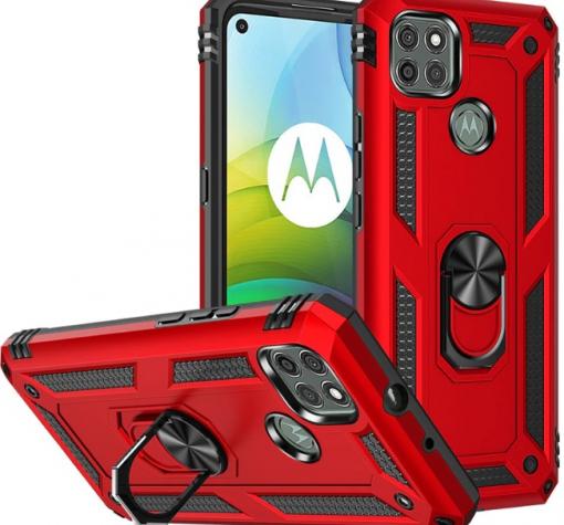 Силиконов гръб Spigen със стойка и магнитно захващане за Motorola Moto G9 Power – червен