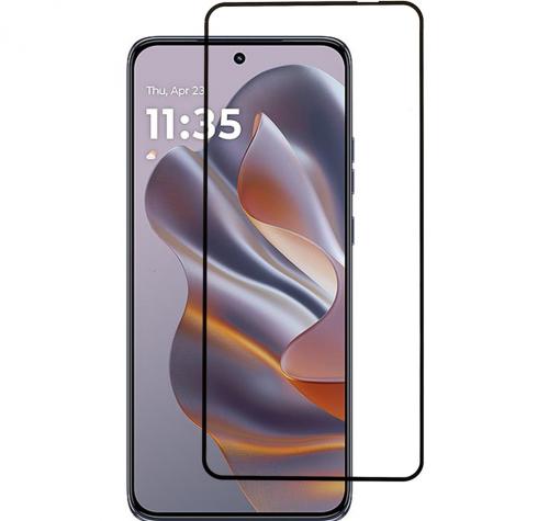 5D full cover Tempered glass Full Glue screen protector Motorola Edge 50 Neo / Извит стъклен скрийн протектор с лепило от вътрешната страна за Motorola Edge 50 Neo - черен кант