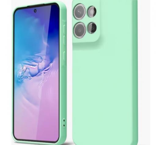 Силиконов калъф / кейс / за Motorola Edge 50 Neo - мента гръб със защита за камерата