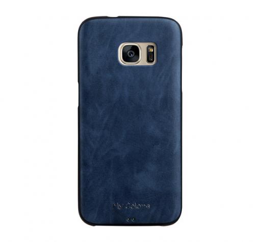 Луксозен силиконов калъф / гръб / TPU My Colors за Samsung S7 Edge G935 - син / имитиращ кожа