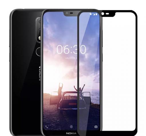 3D full cover Tempered glass screen protector Nokia 6.1 Plus / Nokia X6 / Извит стъклен скрийн протектор Nokia 6.1 Plus / Nokia X6 - черен