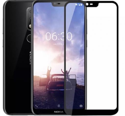 3D full cover Tempered glass Full Glue screen protector Nokia 6.1 Plus / Nokia X6 / Извит стъклен скрийн протектор с лепило от вътрешната страна за Nokia 6.1 Plus / Nokia X6 - черен