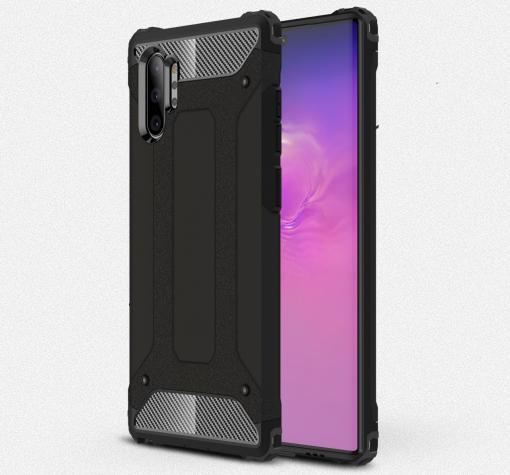 Силиконов гръб TPU Spigen Hybrid с твърда част за Samsung Note 10 Plus N975 - черен