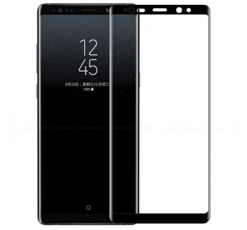 3D full cover Tempered glass screen protector Samsung Note 8 N950 / Извит стъклен скрийн протектор за Samsung Note 8 N950 - черен