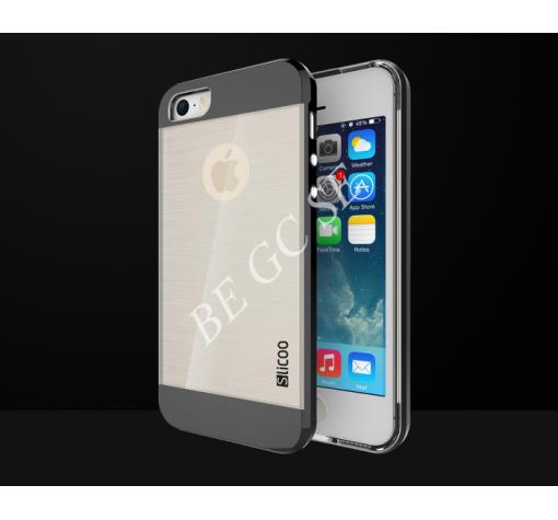 Луксозен силиконов гръб Slicoo Hybrid за Apple iPhone 6 / iPhone 6S - черен / прозрачен