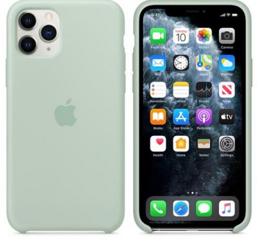 Оригинален гръб Silicone Cover за Apple iPhone 12 Mini 5.4" - светло син / лого