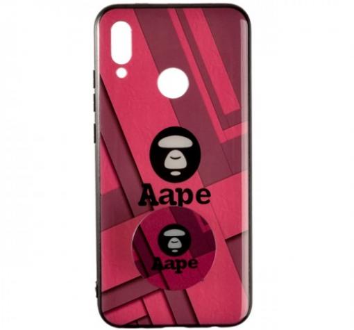 Луксозен силиконов калъф / гръб / TPU с Popsocket за Huawei P20 Lite - маймуна / червен