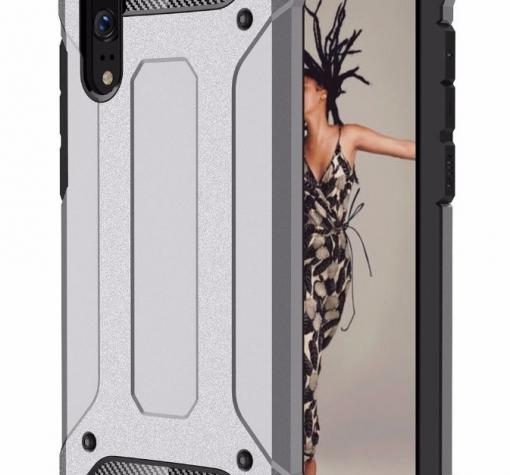 Силиконов гръб TPU Spigen Hybrid с твърда част за Huawei P20 - сив
