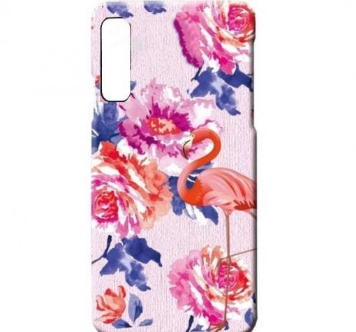 Силиконов калъф / гръб / TPU LUXO за Samsung A70 - цветя / розово фламинго