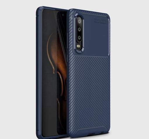 Луксозен силиконов калъф / гръб / TPU Auto Focus за Huawei P30 - тъмно син / Carbon