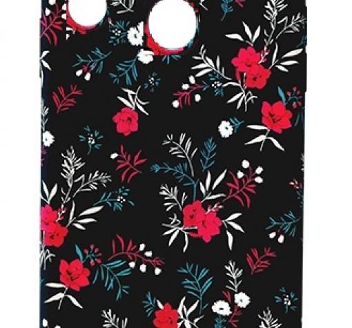 Силиконов калъф / гръб / TPU LUXO за Huawei P30 Lite - цветя / черен