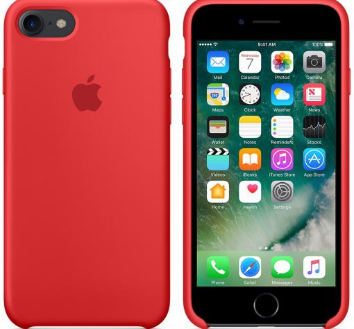 Оригинален гръб Silicone Case MMWN2FE/A за Apple iPhone 7 - червен