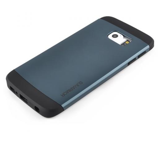 Tвърд гръб / капак / SGP Spigen SLIM ARMOR за Samsung S6 Edge G925 - сив — снимка 2