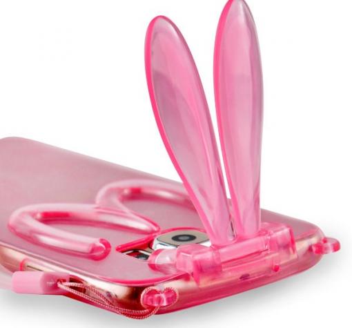 Силиконов калъф / гръб / TPU 3D Rabbit за Samsung S6 Edge G925 - розов — снимка 4