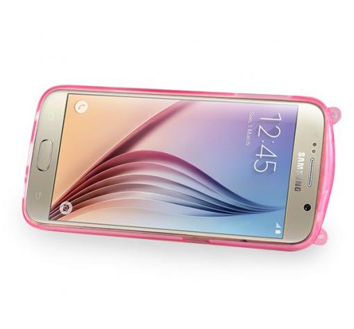 Силиконов калъф / гръб / TPU 3D Rabbit за Samsung S6 Edge G925 - розов — снимка 6
