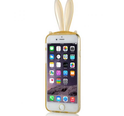 Силиконов калъф / гръб / TPU 3D Rabbit за Apple iPhone 6 4,7" - златен — снимка 3
