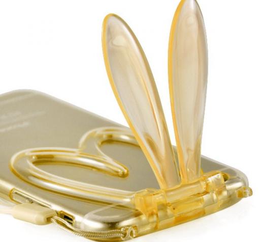 Силиконов калъф / гръб / TPU 3D Rabbit за Apple iPhone 6 4,7" - златен — снимка 4