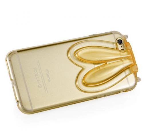 Силиконов калъф / гръб / TPU 3D Rabbit за Apple iPhone 6 4,7" - златен — снимка 5