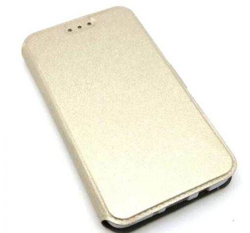 Кожен калъф Flip тефтер Flexi със стойка за Huawei P Smart 2019 - златист