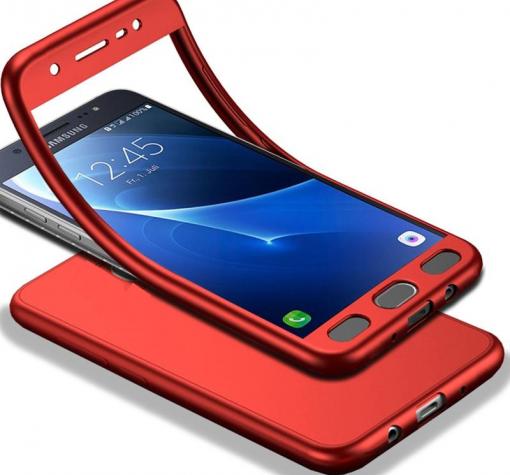 Луксозен силиконов калъф / гръб / TPU 360° за Huawei P Smart Plus - червен / лице и гръб