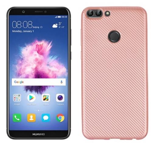 Силиконов калъф / гръб / TPU за Huawei P Smart - Rose Gold / Carbon