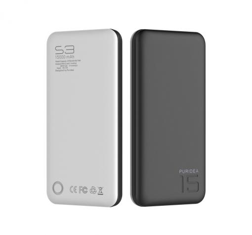 Универсална външна батерия Power Bank PURIDEA S3 15 000mAh / Universal Power Bank PURIDEA S3 15 000mAh - черна