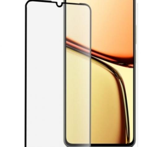 5D full cover Tempered glass Full Glue screen protector Realme C61 / Извит стъклен скрийн протектор с лепило от вътрешната страна за Realme C61 - черен кант
