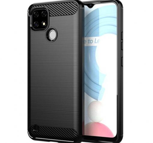 Силиконов калъф / гръб / TPU кейс за Realme C21Y - черен / carbon