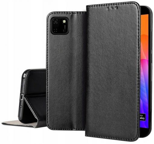 Кожен калъф Flip тефтер Magnetic Book със стойка за Realme C25Y - черен