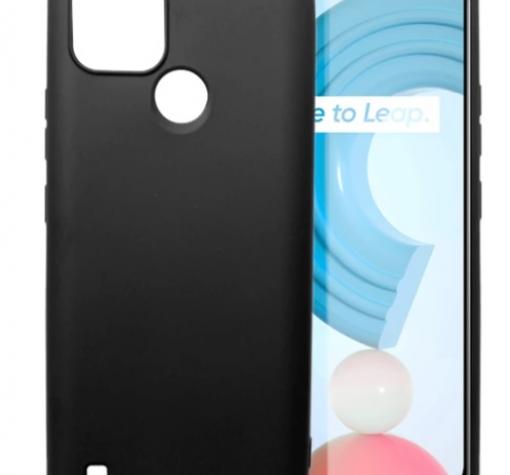 Силиконов калъф / кейс / TPU за Realme C25Y - черен / мат