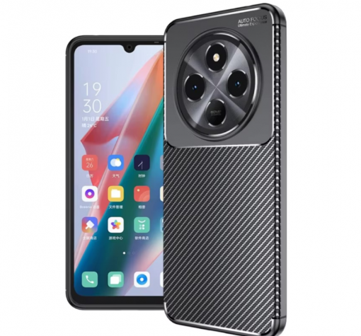 Луксозен силиконов калъф / кейс / TPU Auto Focus за Xiaomi Redmi 14C - черен / Carbon
